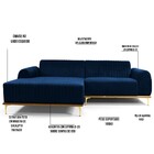 Sofá 5 Lugares Com Chaise Esquerdo Para Sala Molino 300cm D02