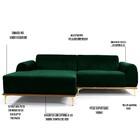 Sofá 5 Lugares Com Chaise Esquerdo Para Sala Molino 320cm D02