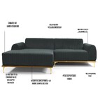 Sofá 5 Lugares Com Chaise Esquerdo Para Sala Molino 320cm D02