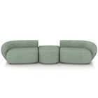 Sofá 5 Lugares Com Puff 382cm Orgânico Lyor Linho Verde Z55 -