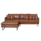 Sofá 5 Lugares Corino 92cm X 284cm Ricco Caramelo