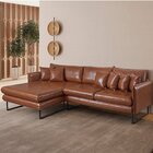 Sofá 5 Lugares Corino 92cm X 284cm Ricco Caramelo