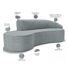 Sofá 5 Lugares Curvo Sala De Estar Living Firenze Direito D02