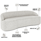Sofá 5 Lugares Curvo Sala De Estar Living Lótus D02 Bouclê Cr