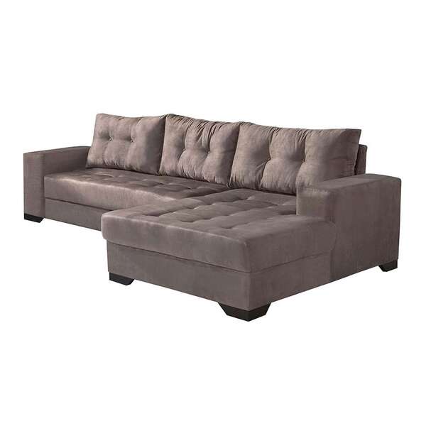 Sofá 5 Lugares Dijon Com Chaise Direito Suede Mojave