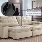 Sofá 5 Lugares Espanha Retrátil E Reclinável 290cm Bege Claro