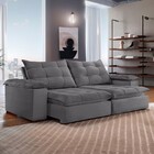 Sofá 5 Lugares Espanha Retrátil E Reclinável 290cm Cinza - Ce
