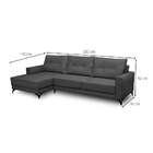 Sofá 5 Lugares Heros Com Chaise Esquerdo Veludo Chumbo