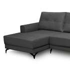 Sofá 5 Lugares Heros Com Chaise Esquerdo Veludo Chumbo