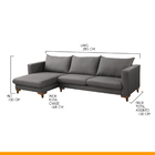 Sofá 5 Lugares Living Chaise Pés Madeira Dubai 285 Cm Mola Bo