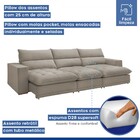 Sofá 5 Lugares Martinho Retrátil 20587 Veludo Bege Claro  - C