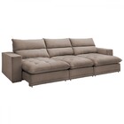 Sofá 5 Lugares Martinho Retrátil 20587 Veludo Bege Escuro - C