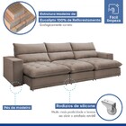 Sofá 5 Lugares Martinho Retrátil 20587 Veludo Bege Escuro - C