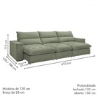 Sofá 5 Lugares Martinho Retrátil Boucle Verde - Celflex