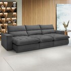 Sofá 5 Lugares Martinho Retrátil Veludo Cinza  - Celflex