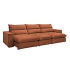 Sofá 5 Lugares Martinho Retrátil Veludo Terracota  - Celflex