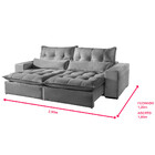 Sofá 5 Lugares Máximo Retrátil E Reclinável 2,90m Suede Cinza