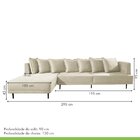 Sofá 5 Lugares Molas Ensacadas D-33 Living Com Chaise Esquerd