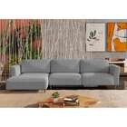 Sofá 5 Lugares Munique Com Chaise Esquerdo Poliéster Cinza