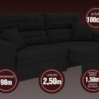 Sofá 5 Lugares Net Prestige Assento Retrátil E Reclinável Pre