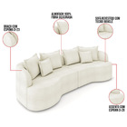Sofá 5 Lugares Orgânico Living 290cm Mersa Bouclê Bege K01 -