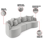 Sofá 5 Lugares Orgânico Living 290cm Mersa Veludo K01 - D'ros