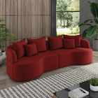 Sofá 5 Lugares Orgânico Living 290cm Mersa Veludo Vermelho K0