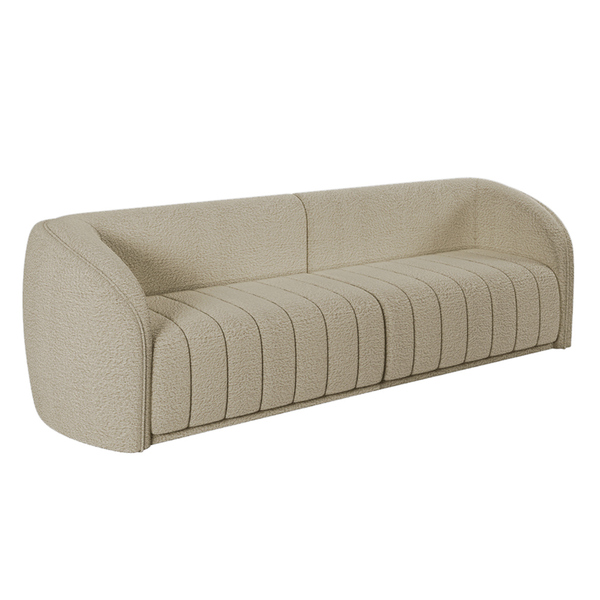 Sofá 5 Lugares Para Sala 332cm Lazio M03 Bouclê Bege - Lyam D