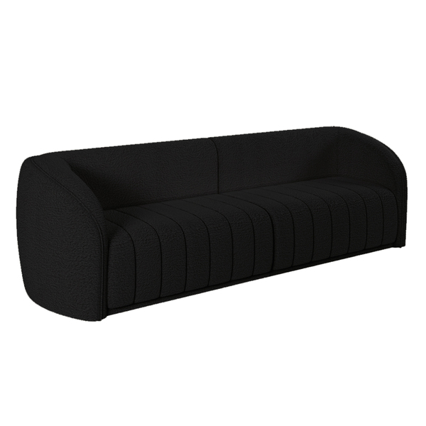 Sofá 5 Lugares Para Sala 332cm Lazio M03 Bouclê Preto - Lyam