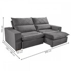 Sofá 5 Lugares Porto Retrátil E Reclinável Cinza - Celflex