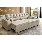 Sofá 5 Lugares Reclinável 3,02 M 3 Portas Usb Bege