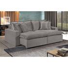 Sofá 5 Lugares Retrátil Com Encosto Fixo Linho M-145 Martins