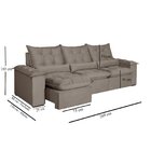 Sofá 5 Lugares Retrátil E Reclinável Atlantis Veludo Bege Cas