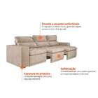 Sofá 5 Lugares Retrátil E Reclinável Bellagio Velosuede Areia