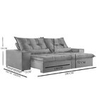 Sofá 5 Lugares Retrátil E Reclinável Galícia Veludo Com Molas