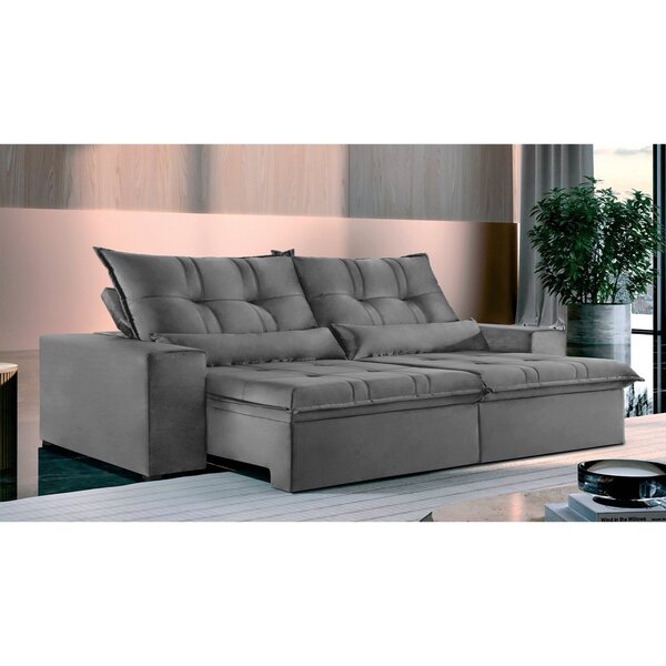 Sofá 5 Lugares Retrátil E Reclinável Galícia Veludo Com Molas