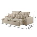 Sofá 5 Lugares Retrátil E Reclinável Linho M-144 Martins Creme