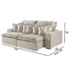 Sofá 5 Lugares Retrátil E Reclinável M-144 Veludo Martins Cre