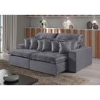 Sofá 5 Lugares Retrátil E Reclinável M-144 Veludo Martins Gra