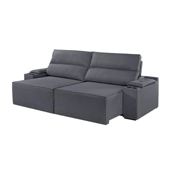 Sofá 5 Lugares Retrátil E Reclinável M-180 Martins Veludo Gra