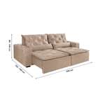 Sofá 5 Lugares Retrátil E Reclinável Macaé Com Usb Veludo Mar