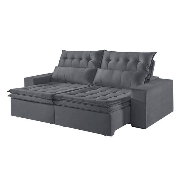 Sofá 5 Lugares Retrátil E Reclinável Martins M-118 Veludo Gra