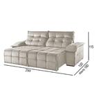 Sofá 5 Lugares Retrátil E Reclinável Martins M-122 Veludo Cre