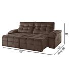 Sofá 5 Lugares Retrátil E Reclinável Martins M-122 Veludo Mar