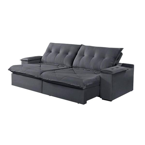 Sofá 5 Lugares Retrátil E Reclinável Martins M-163 Veludo Gra