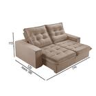 Sofá 5 Lugares Retrátil E Reclinável Martins M-165 Veludo Bege