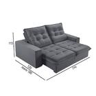 Sofá 5 Lugares Retrátil E Reclinável Martins M-165 Veludo Gra