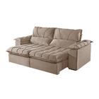 Sofá 5 Lugares Retrátil E Reclinável Martins M-178 Veludo Bege