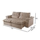 Sofá 5 Lugares Retrátil E Reclinável Martins M-178 Veludo Bege