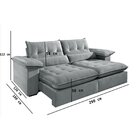 Sofá 5 Lugares Retrátil E Reclinável Mônaco Veludo Com Molas